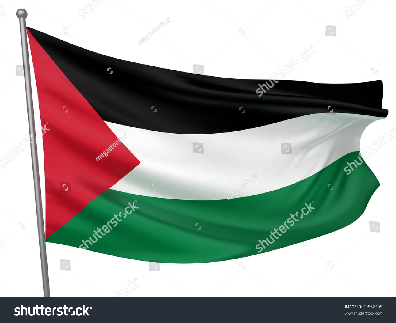 Palestine National Flag Stock Photo 40552405 : Shutterstock