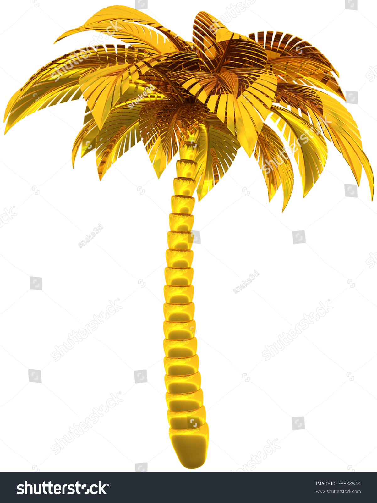 Palm Tree Gold Stylized Golden Tropical Stock Illustration 78888544