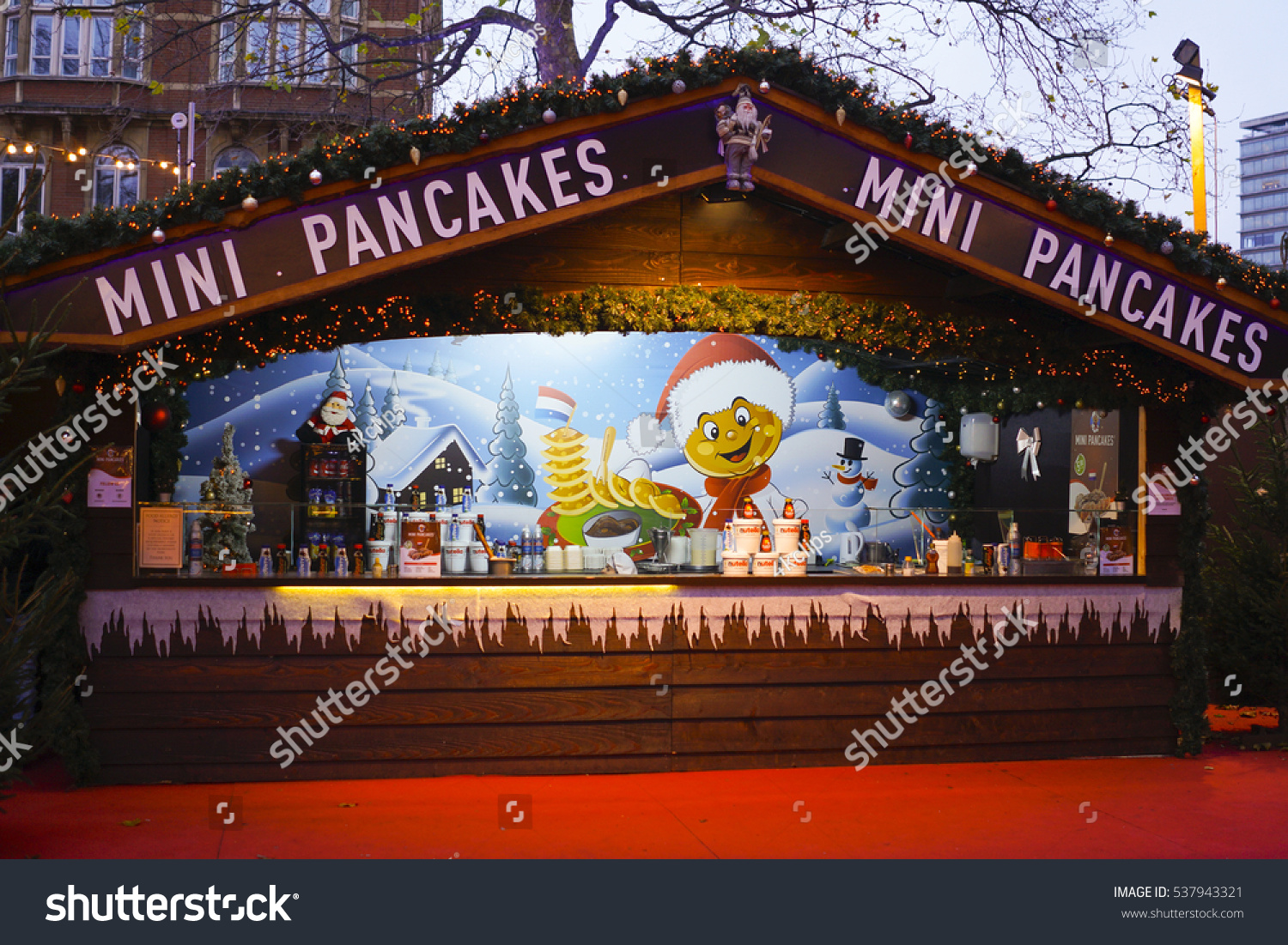 Pancakes Sales Booth Christmas Leicester Square Stock Photo Edit Now 537943321