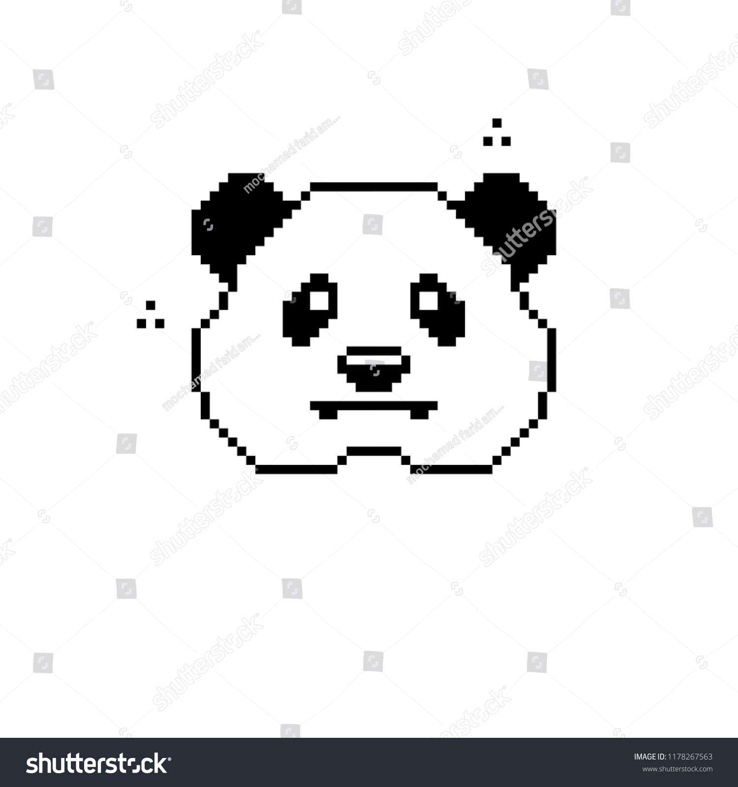 Panda Pixel Art Stock Illustration 1178267563 | Shutterstock