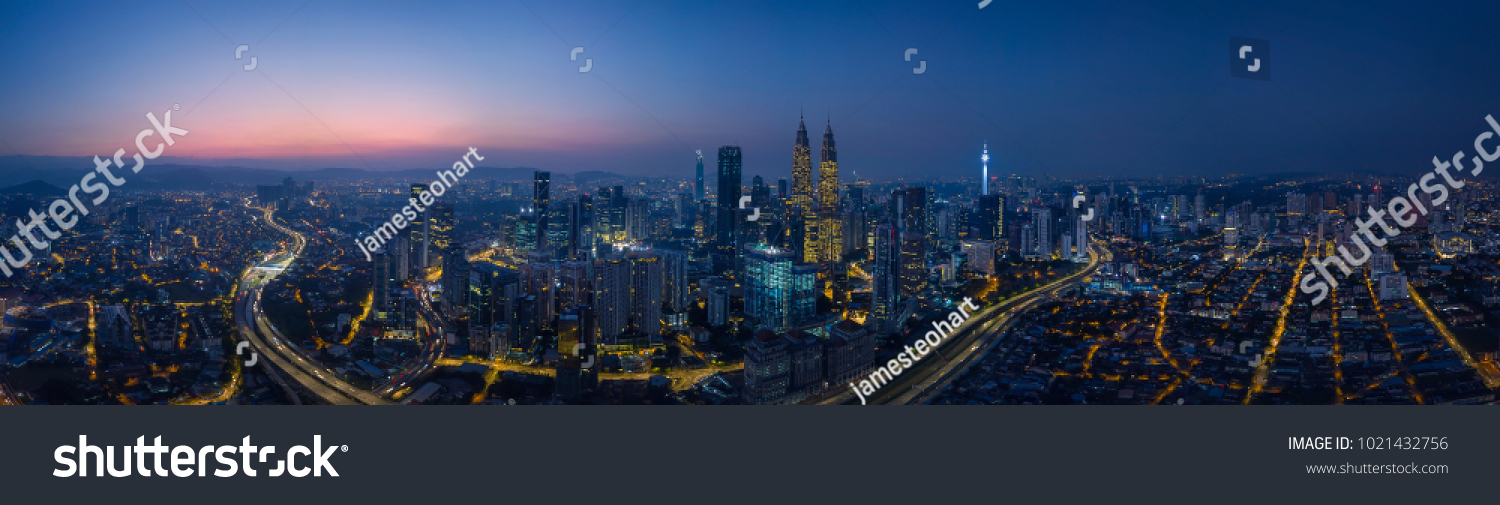 Panorama Aerial View Middle Kuala Lumpur Stock Photo 1021432756 ...