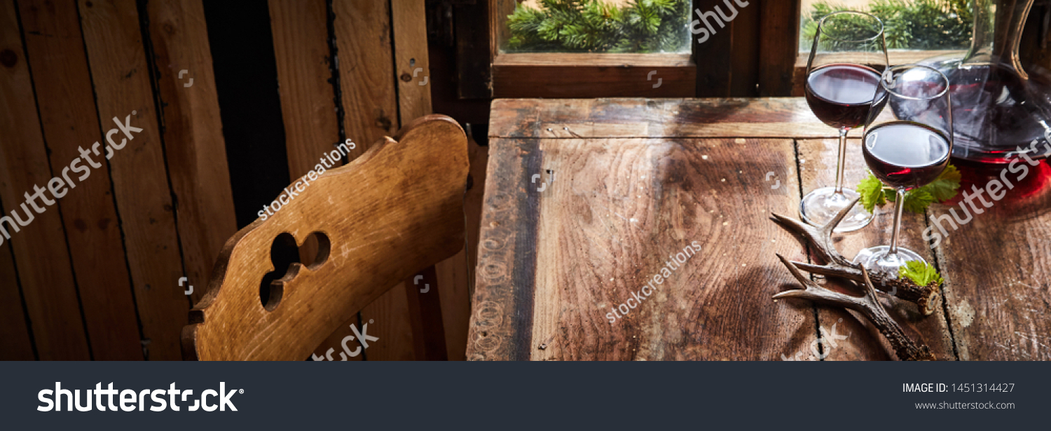 Panorama Banner Rustic Table Chair Pub Stock Photo Edit Now