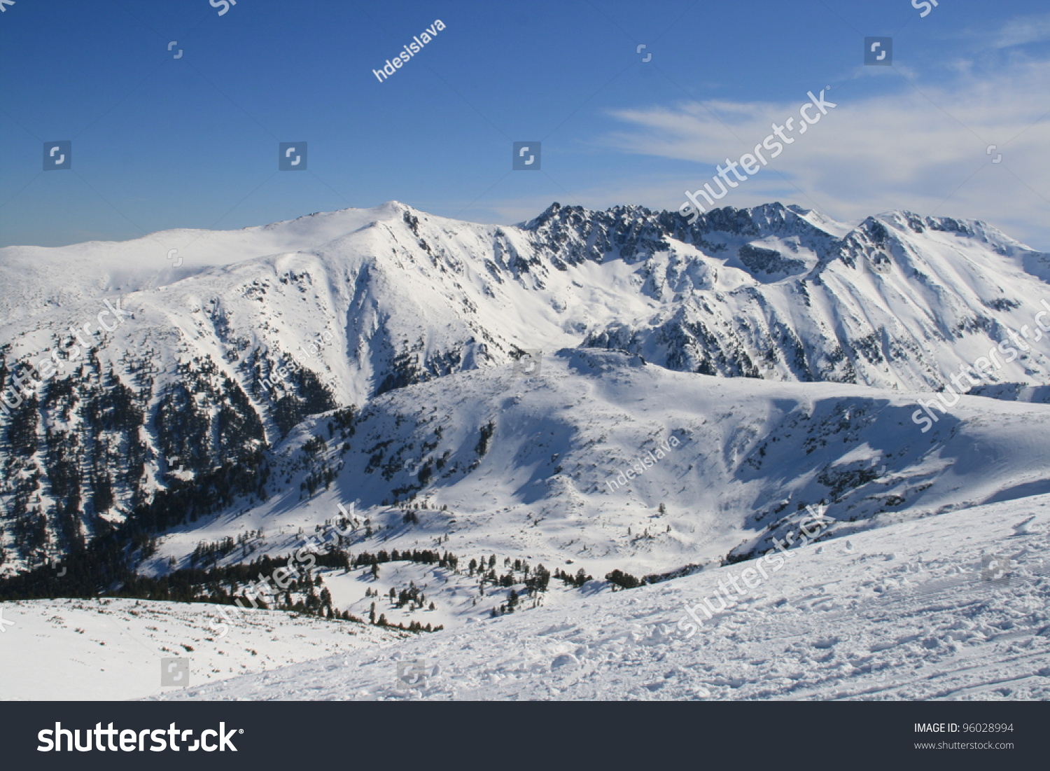 Panorama Winter Pirin Mountains Ski Resort Stock Photo Edit Now 96028994