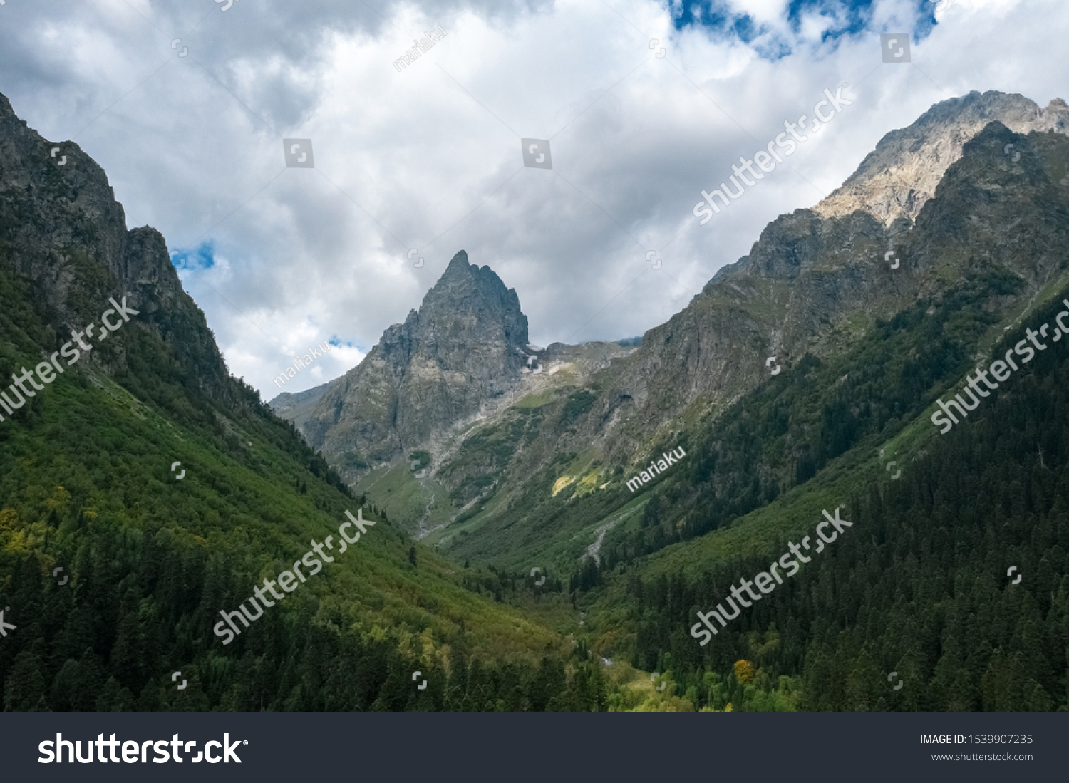 Panoramic View River Malaya Laba Valley Stock Photo 1539907235 ...