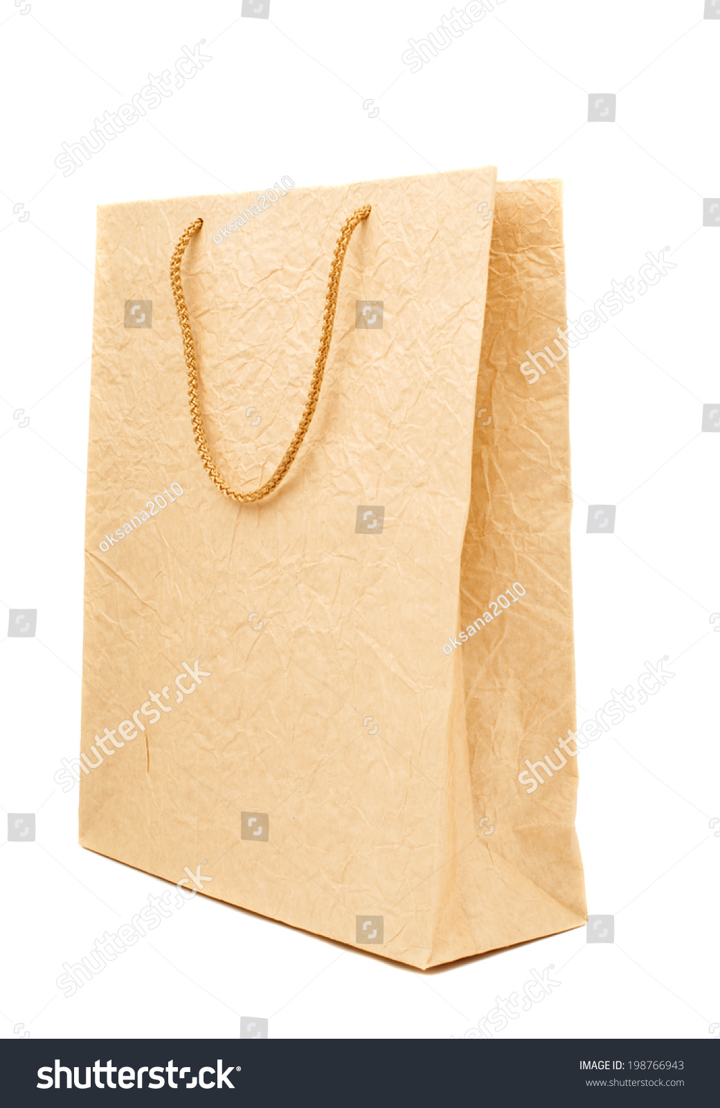 Paper Bag On White Background Stock Photo 198766943 : Shutterstock