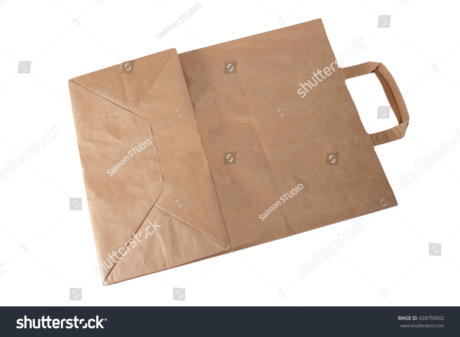 Paper Bag On White Background Stock Photo 428759002 : Shutterstock