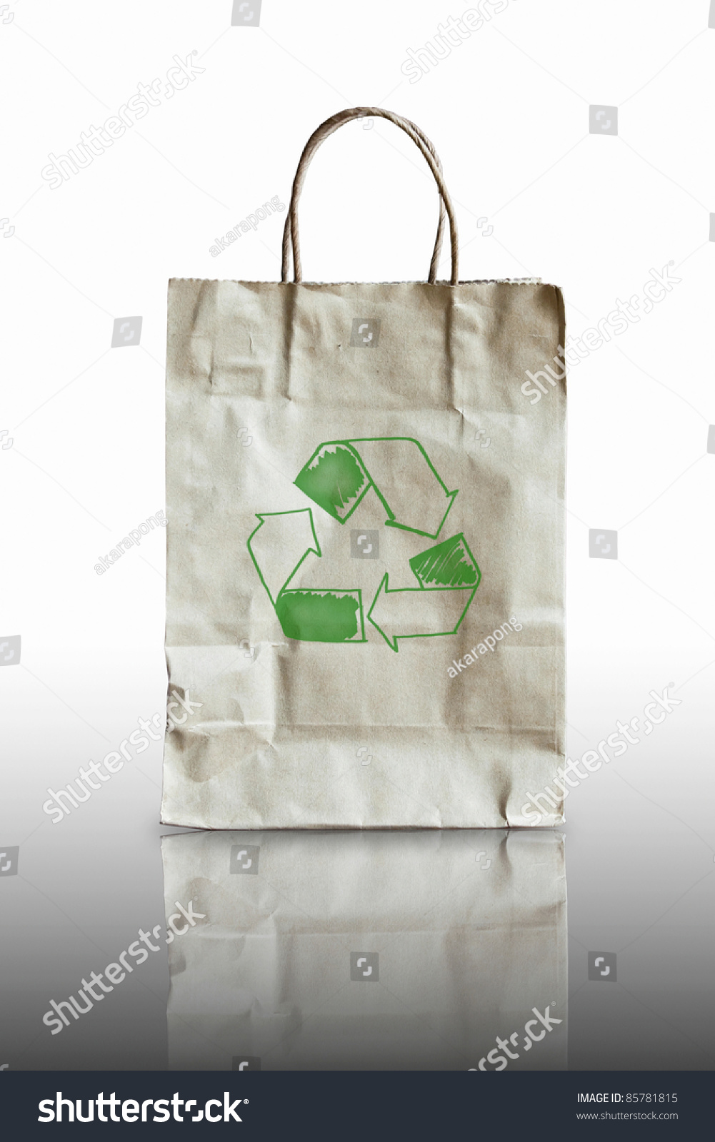 Paper Bag With Recycle Logo Stock Photo 85781815 : Shutterstock