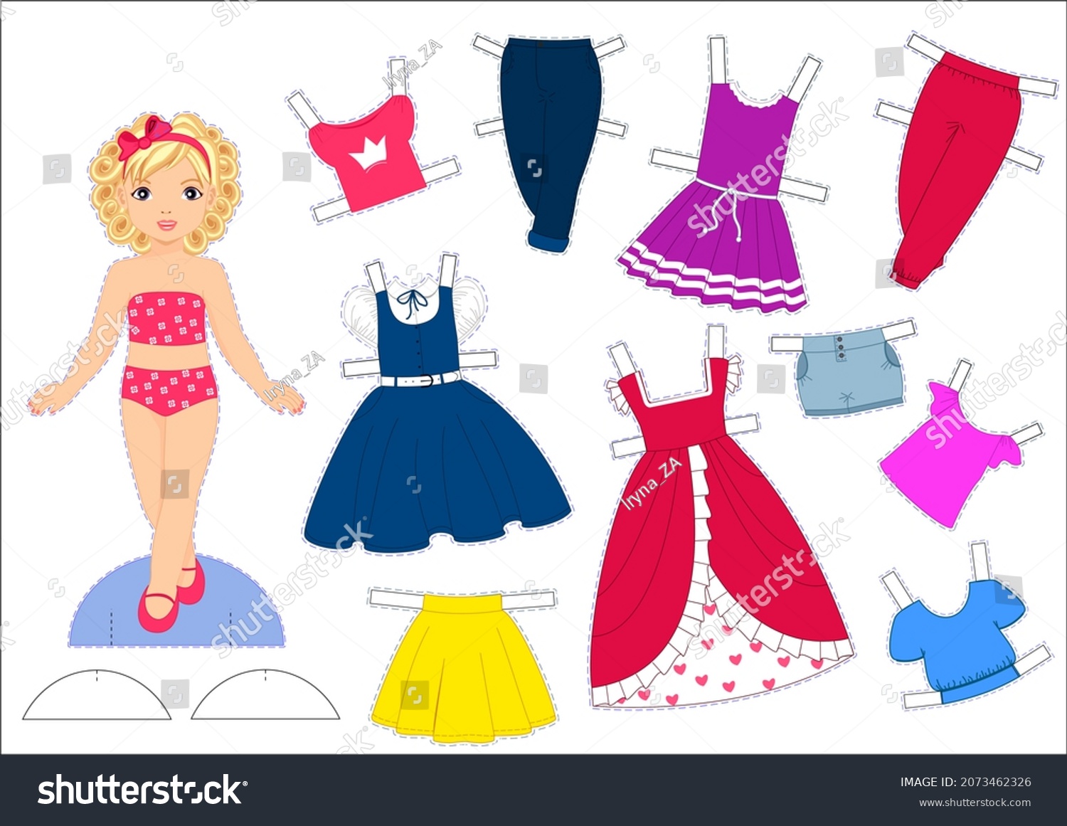 Paper Doll Clothes Set Cute Girl Stock Illustration 2073462326 Shutterstock 3256