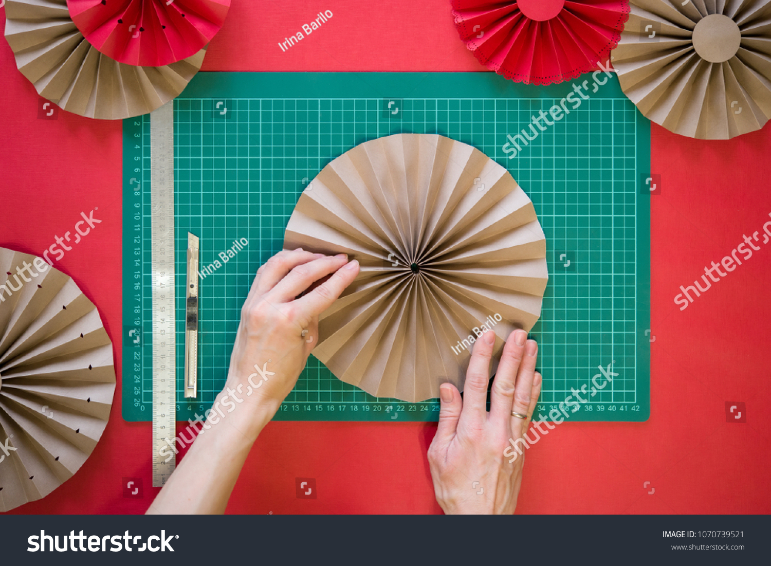 Paper Fan Tutorial Origami Flowers Simple Stock Photo Edit Now