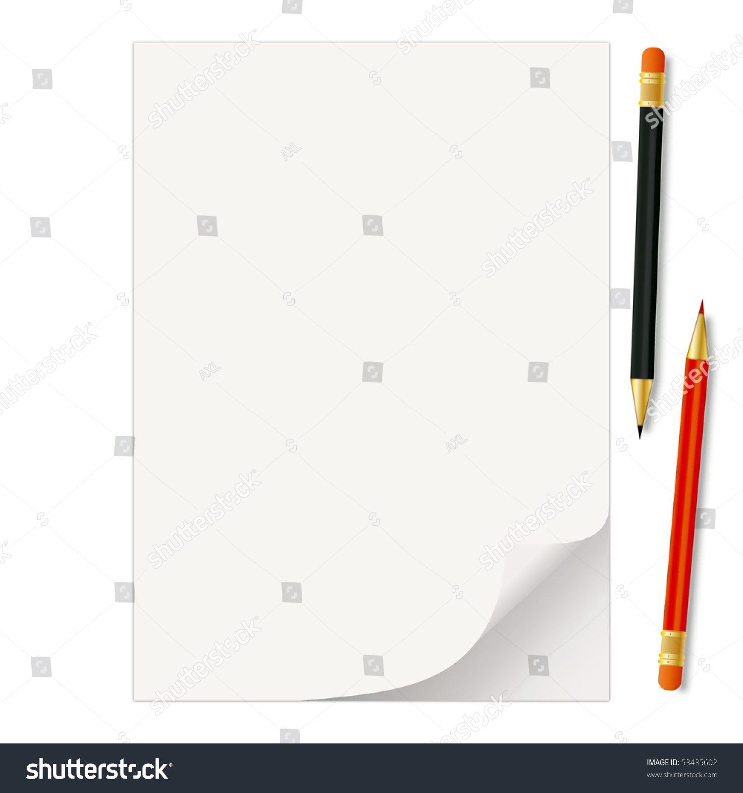 Paper Sheet With A Place For Your Text Stock Photo 53435602 : Shutterstock