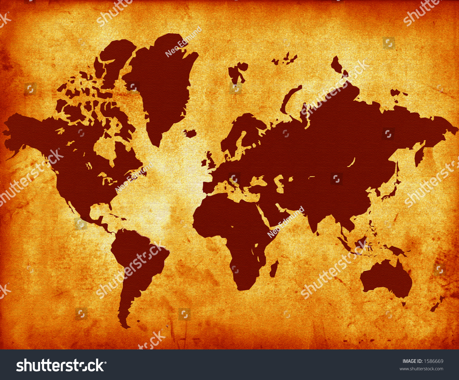 Parchment Textured World Map Stock Illustration Shutterstock