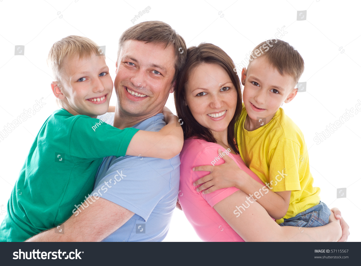 Parents Their Two Children Together Stock Photo 57115567 | Shutterstock