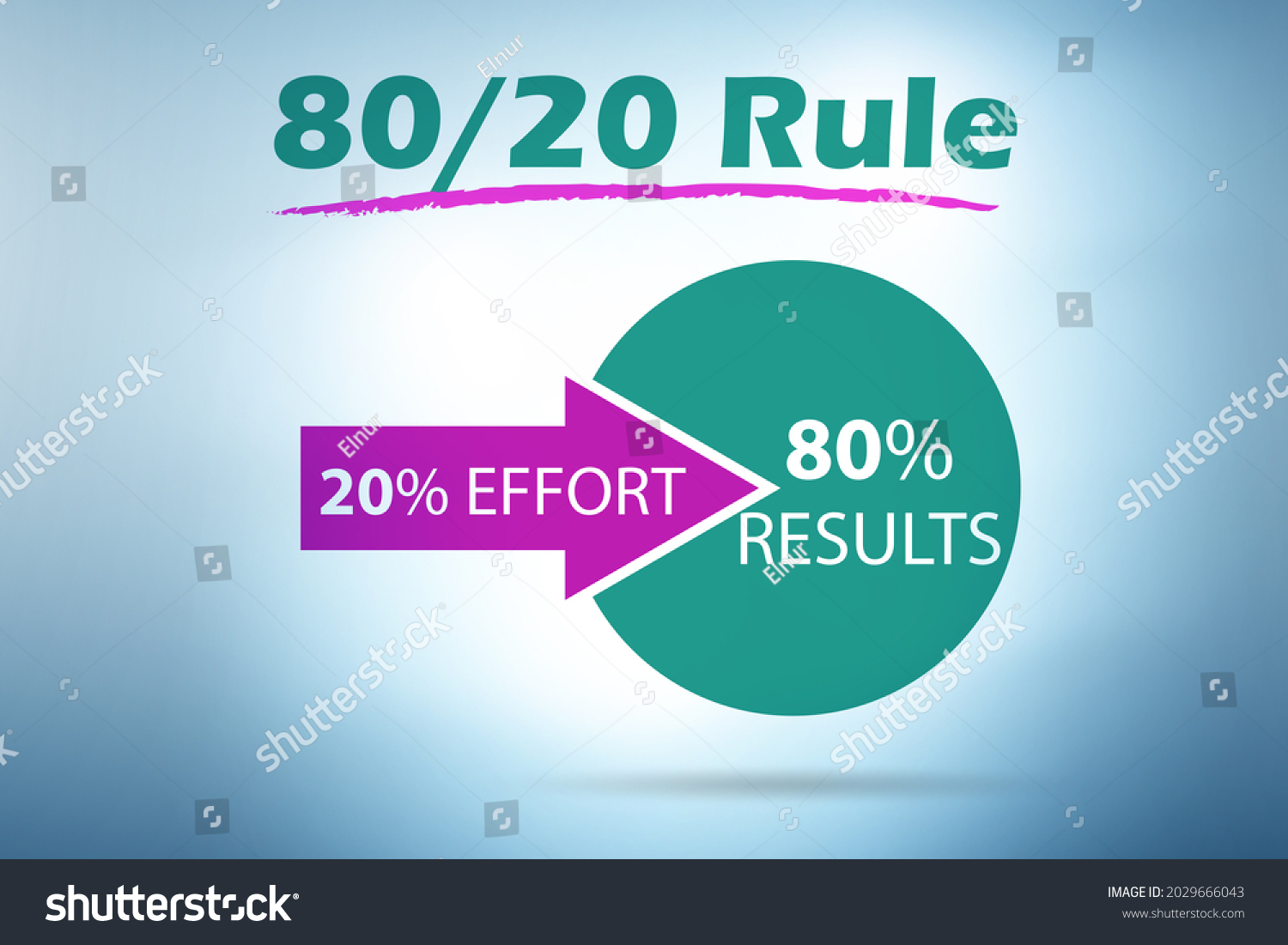 Pareto Rule Illustration 80 20 Stock Illustration 2029666043