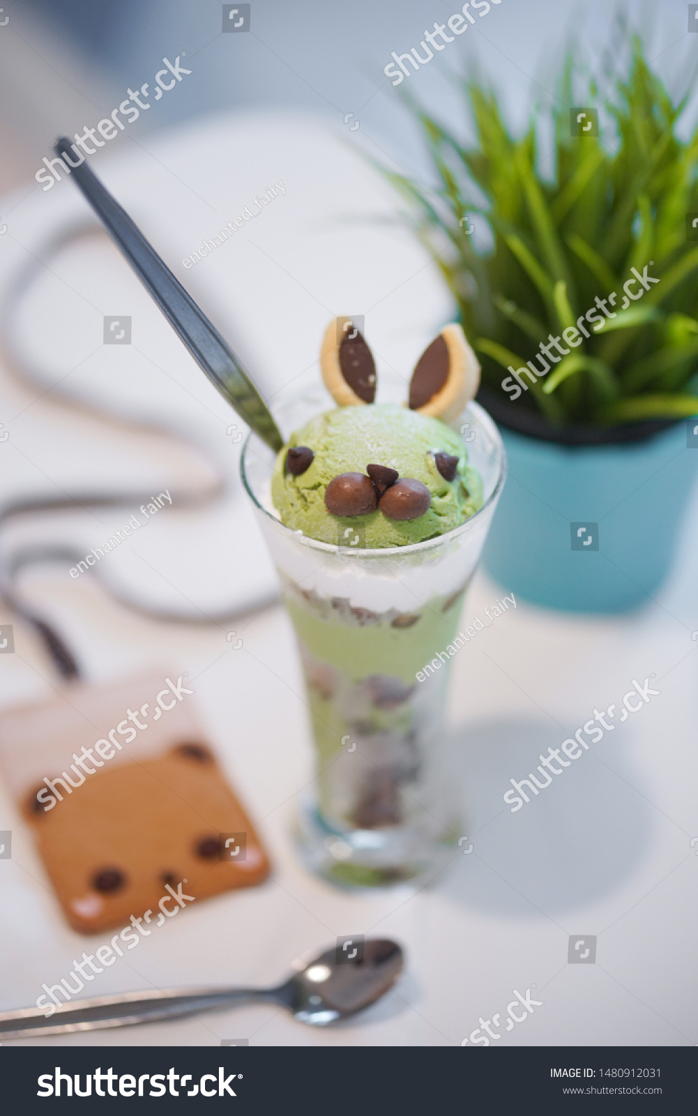 Parfait Cute Dessert Japanese Matcha Azuki Stock Photo Edit Now