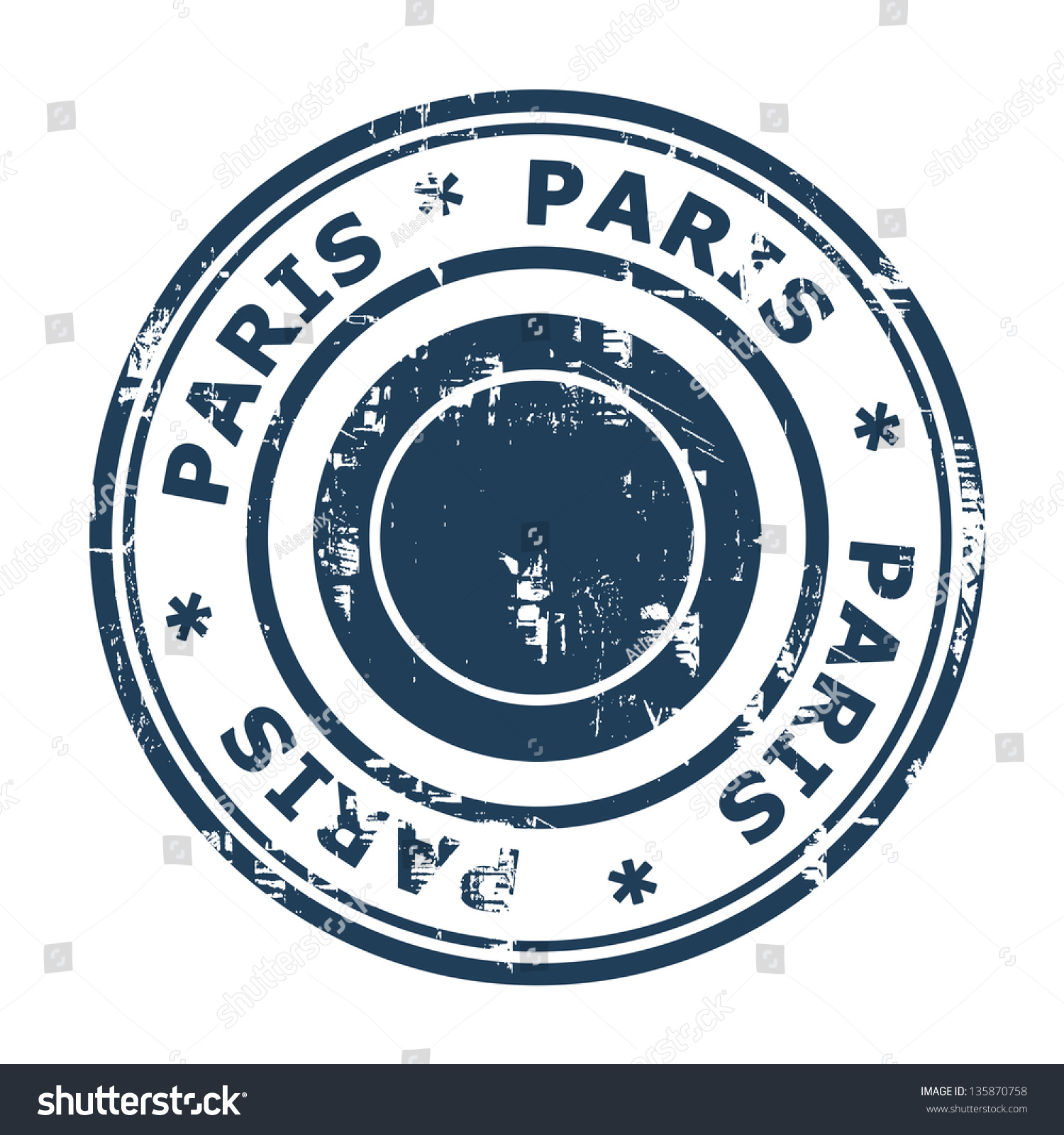 Paris Travel Stamp Isolated On A White Background. Stock Photo ...