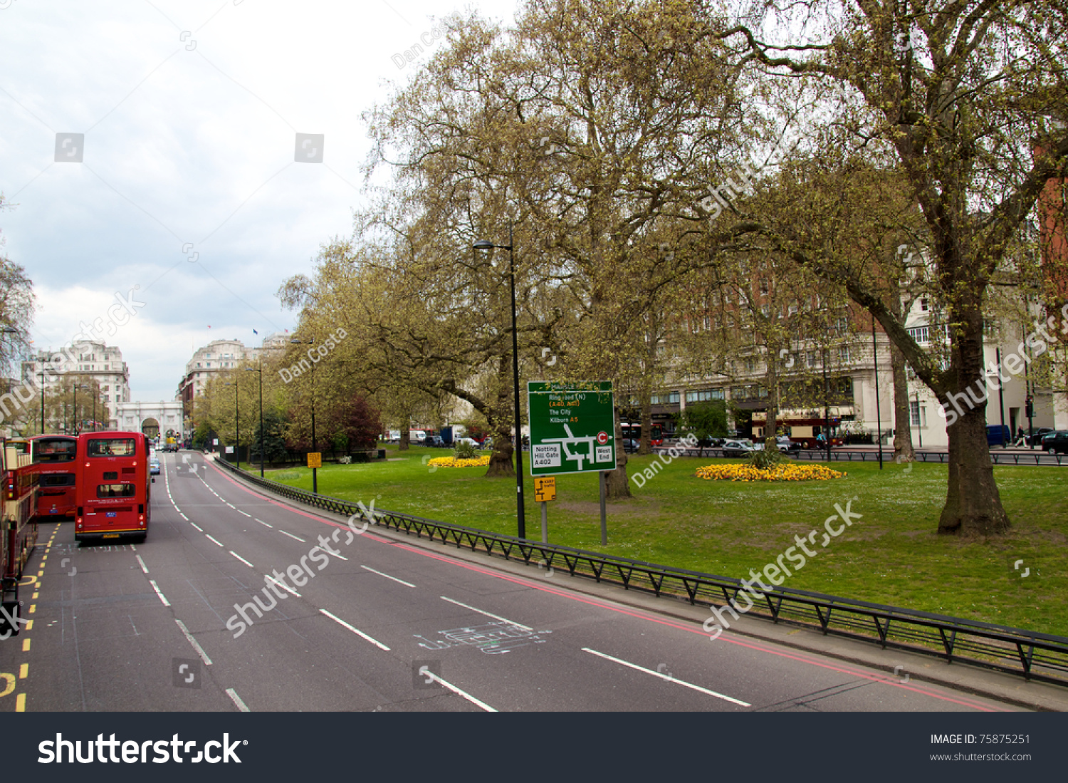 Park Lane Street, Westminster, Besides Hyde Park In Front Of Marble ...