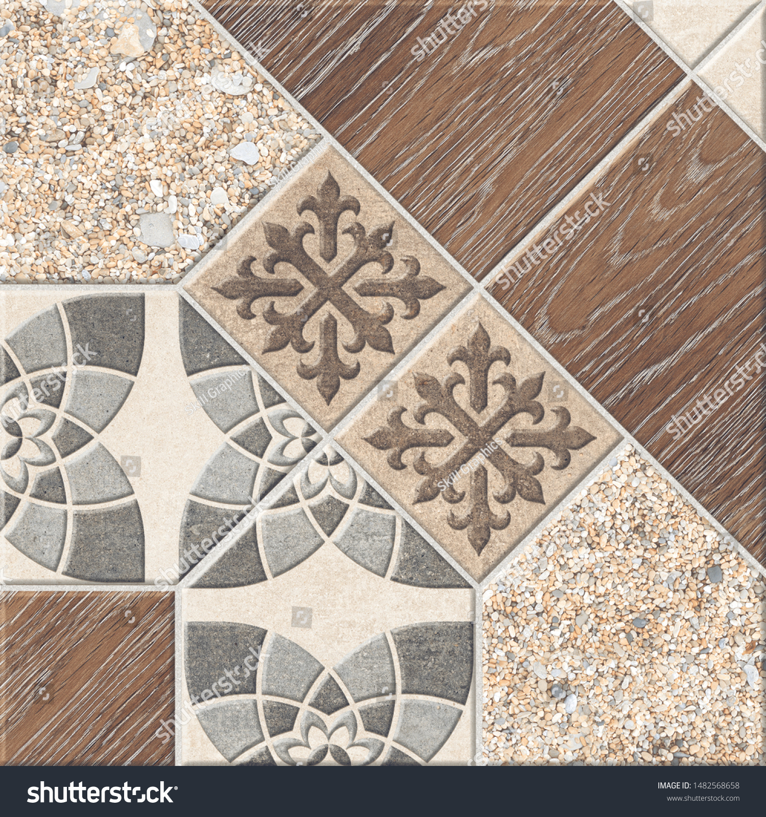 Parking Floor Tiles Design Out Door Stock Photo Edit Now 1482568658