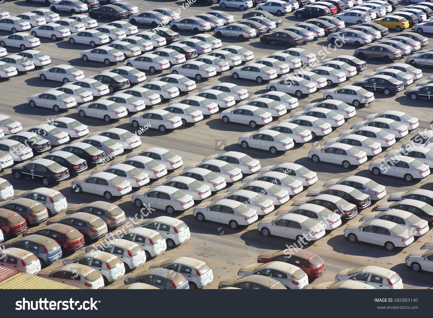 Parking Seaport Cars Brought Sale Stock Photo Edit Now 685883140