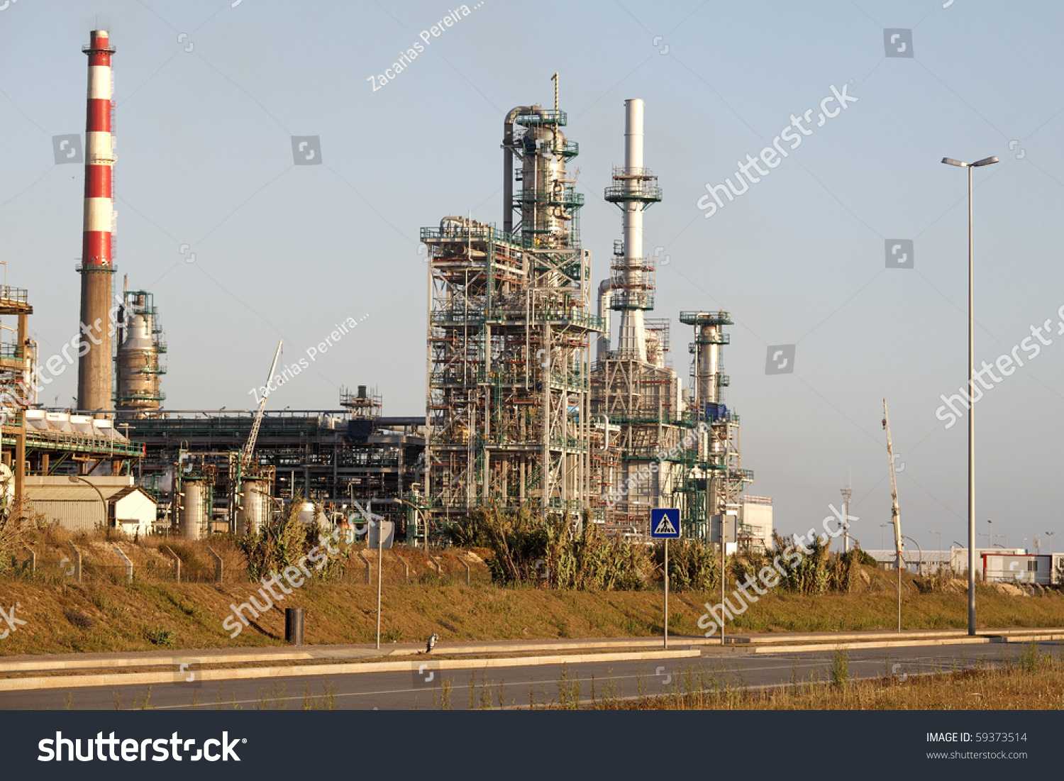 Part Of A Big Oil Refinery And Powerplant Under Construction Stock ...