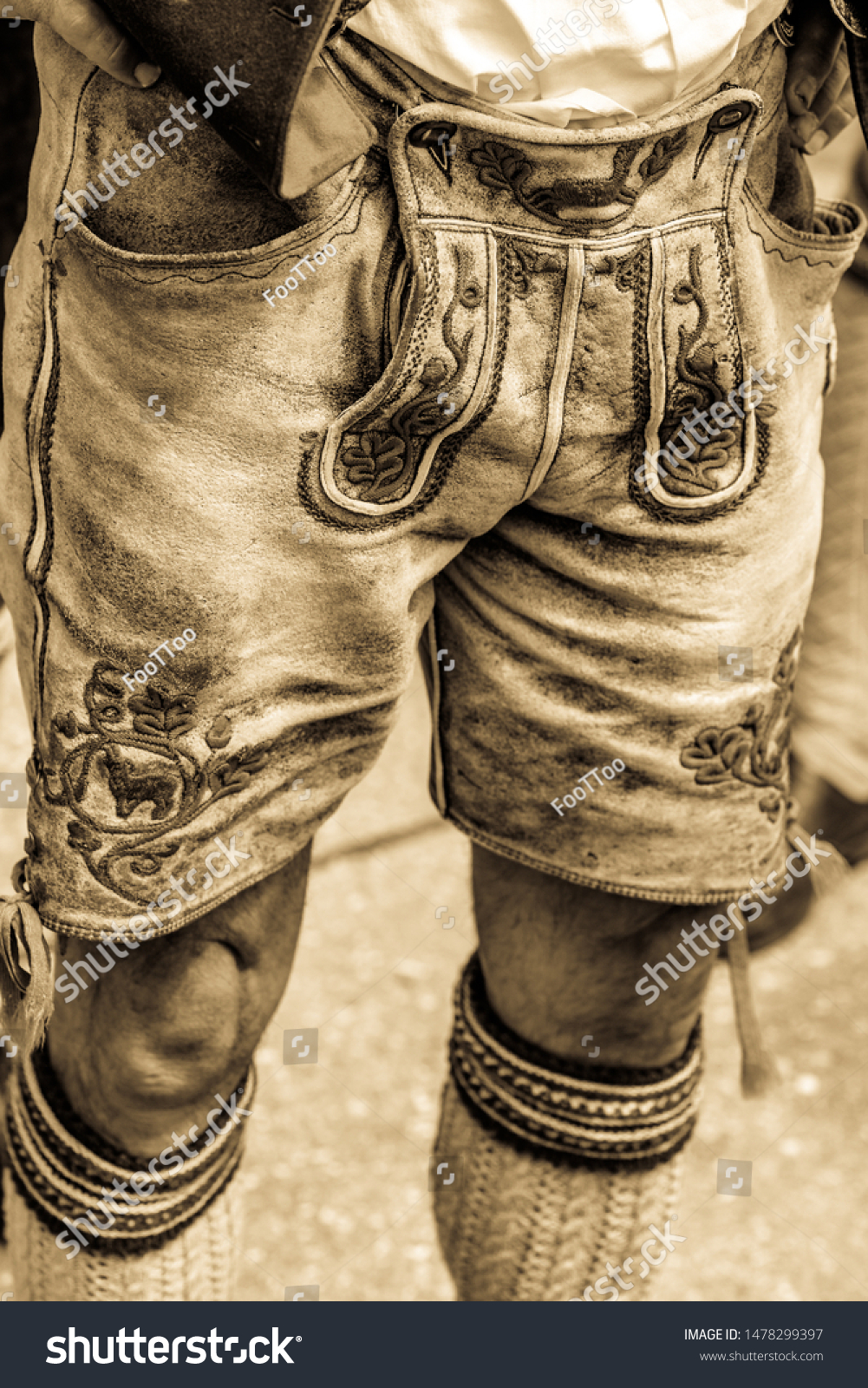 Part Typical Bavarian Tracht Krachlederne Lederhose Stock Photo Edit Now