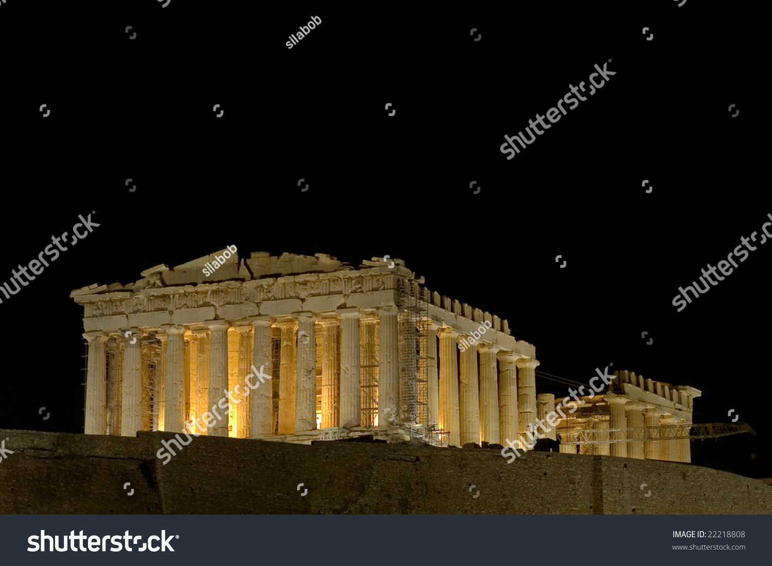 Parthenon At Night Stock Photo 22218808 : Shutterstock