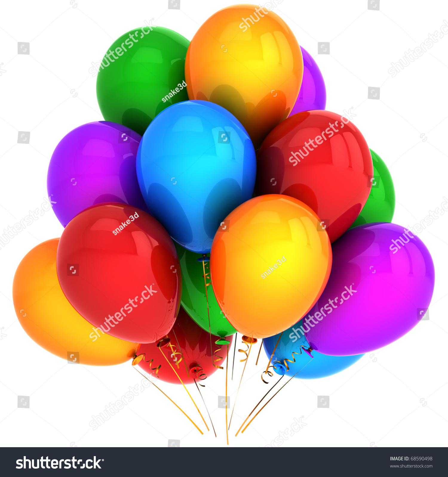 Party Balloons Happy Birthday Helium Balloon Stock Illustration 68590498