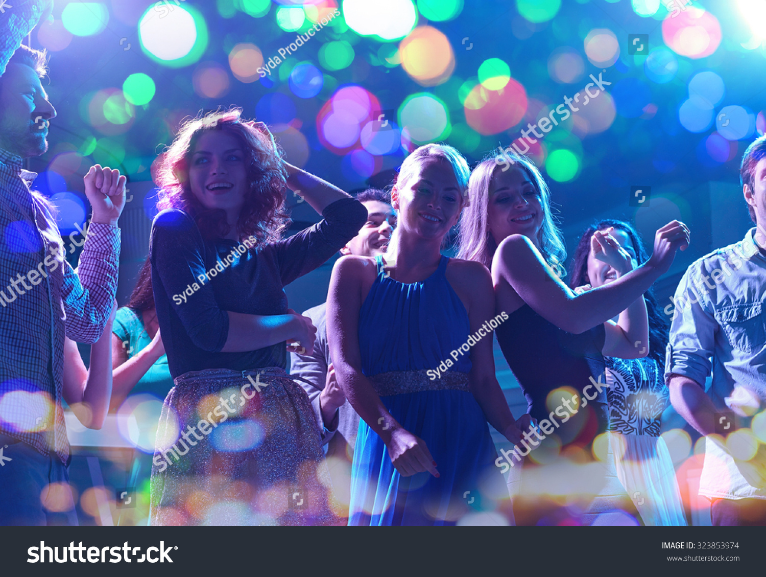 Party, Holidays, Celebration, Nightlife And People Concept - Group Of ...