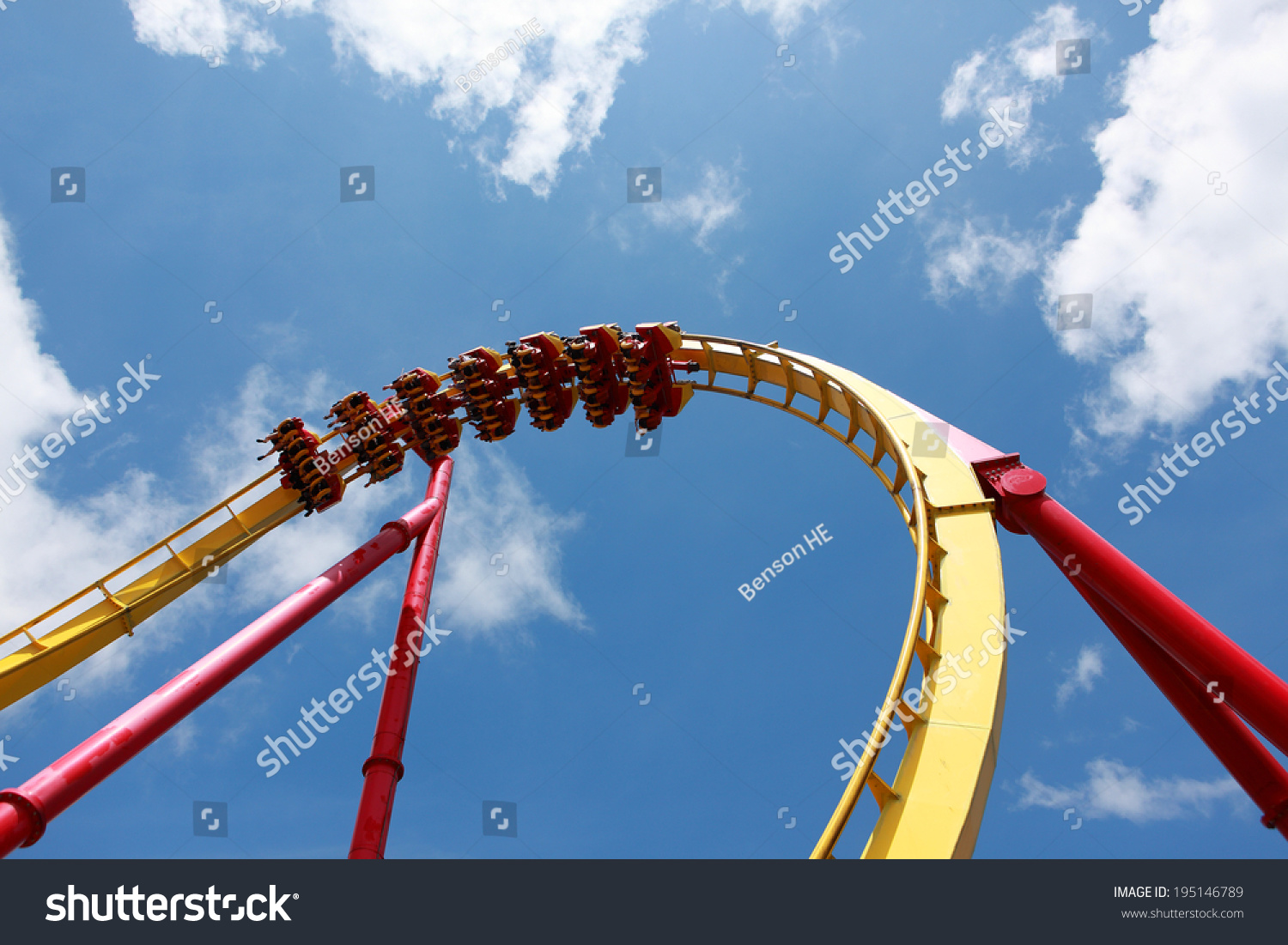 Passengers Restrained Seats Steel Roller Coaster Stock Photo 195146789 ...