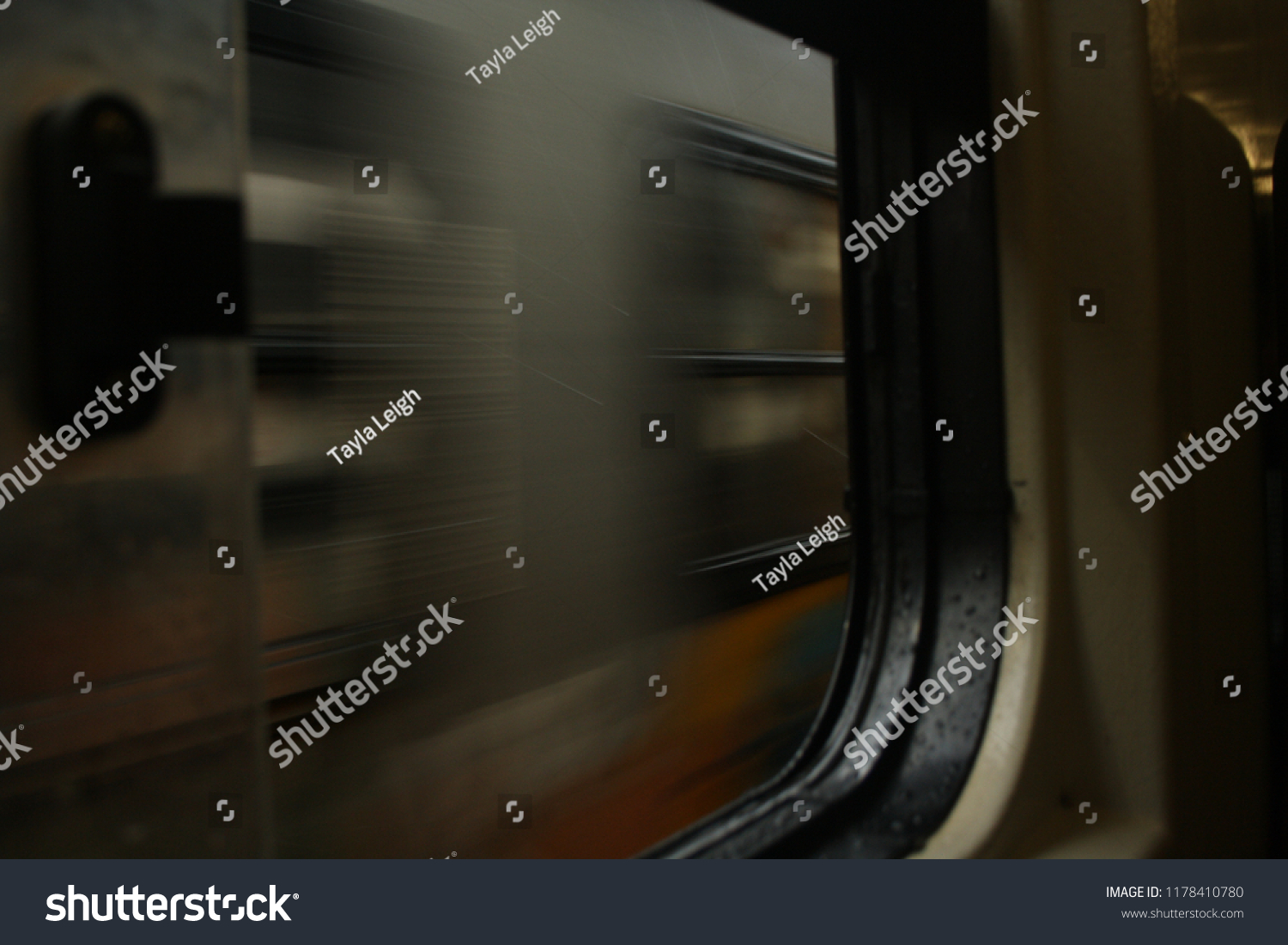 Passing Train Seen Through Train Window Stock Photo 1178410780 ...