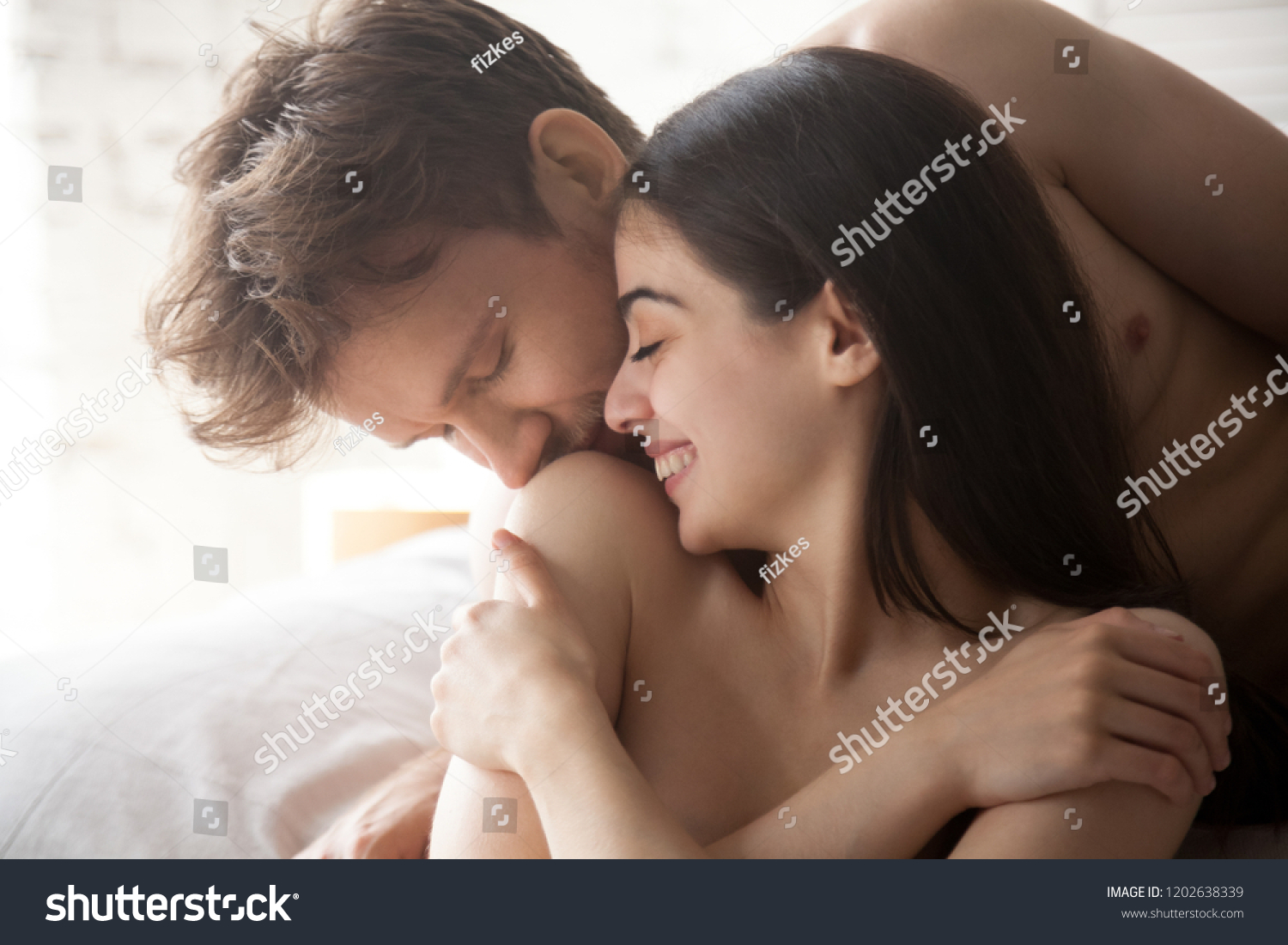 Boyfriend girlfriend erotic cuddle