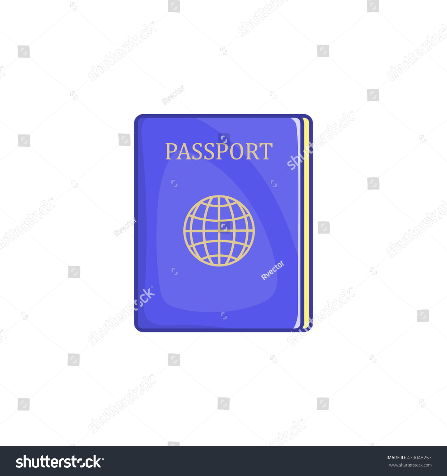 Passport Icon Cartoon Style On White Stock Illustration 479048257 ...