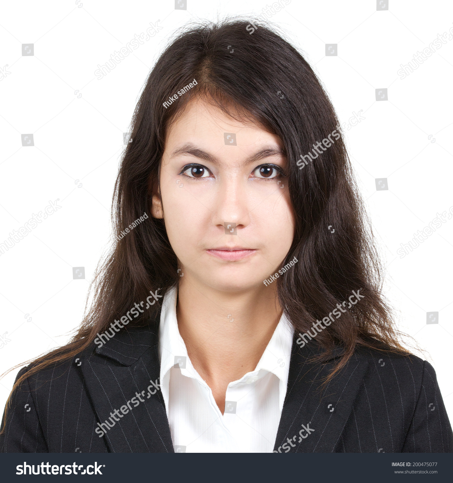 Passport Photo Of Young Attractive Sexy Beautiful Woman In White Shirt ...