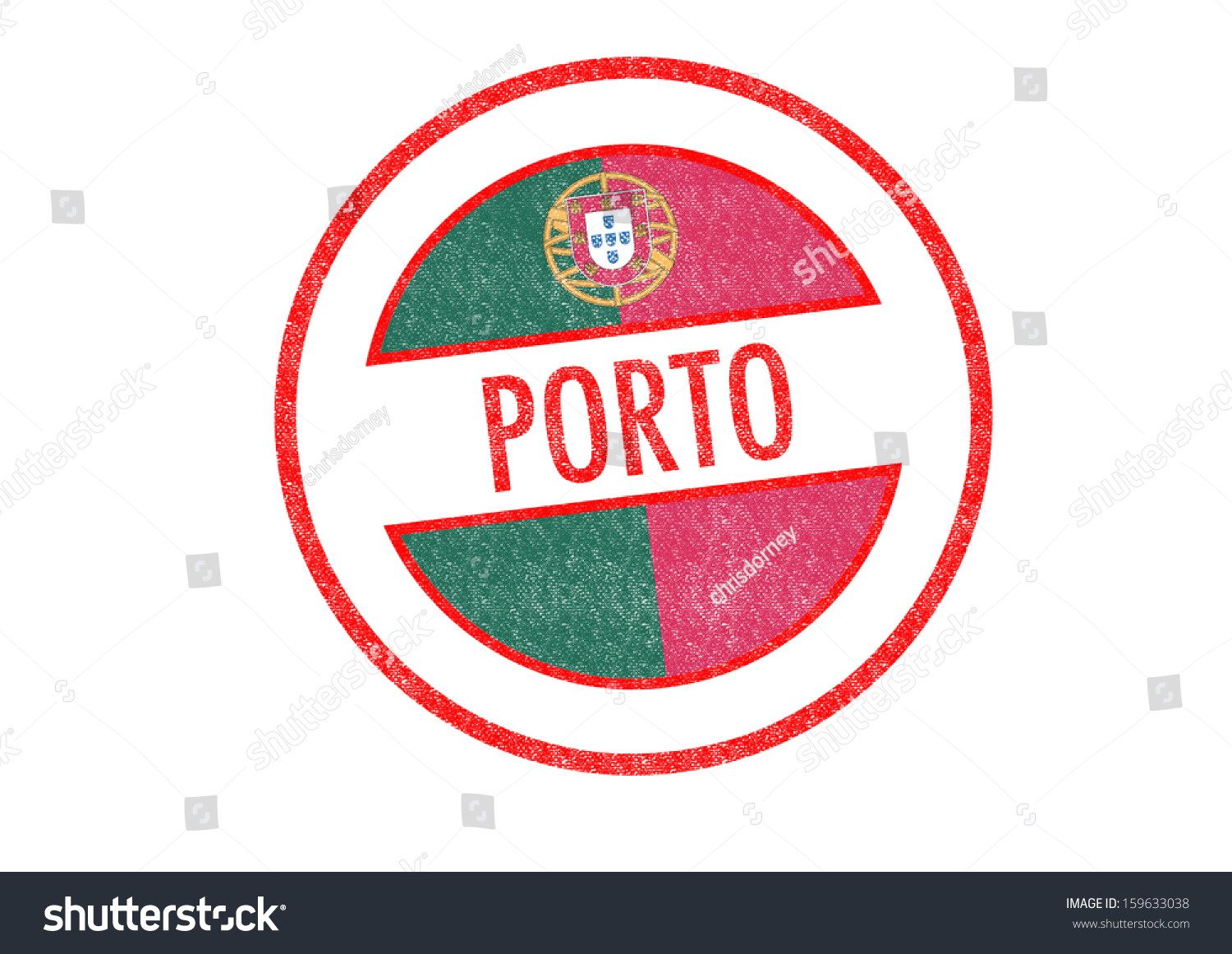 Passportstyle Porto Rubber Stamp Over White Stock Illustration