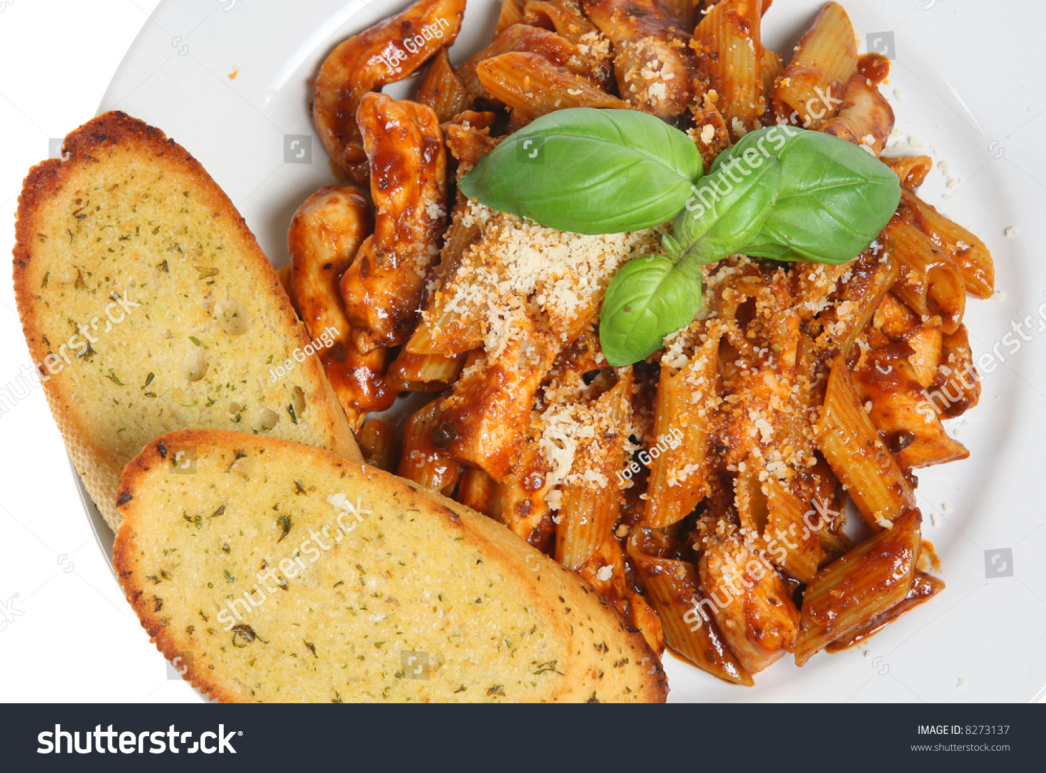 Pasta Garlic Bread Stock Photo 8273137 - Shutterstock