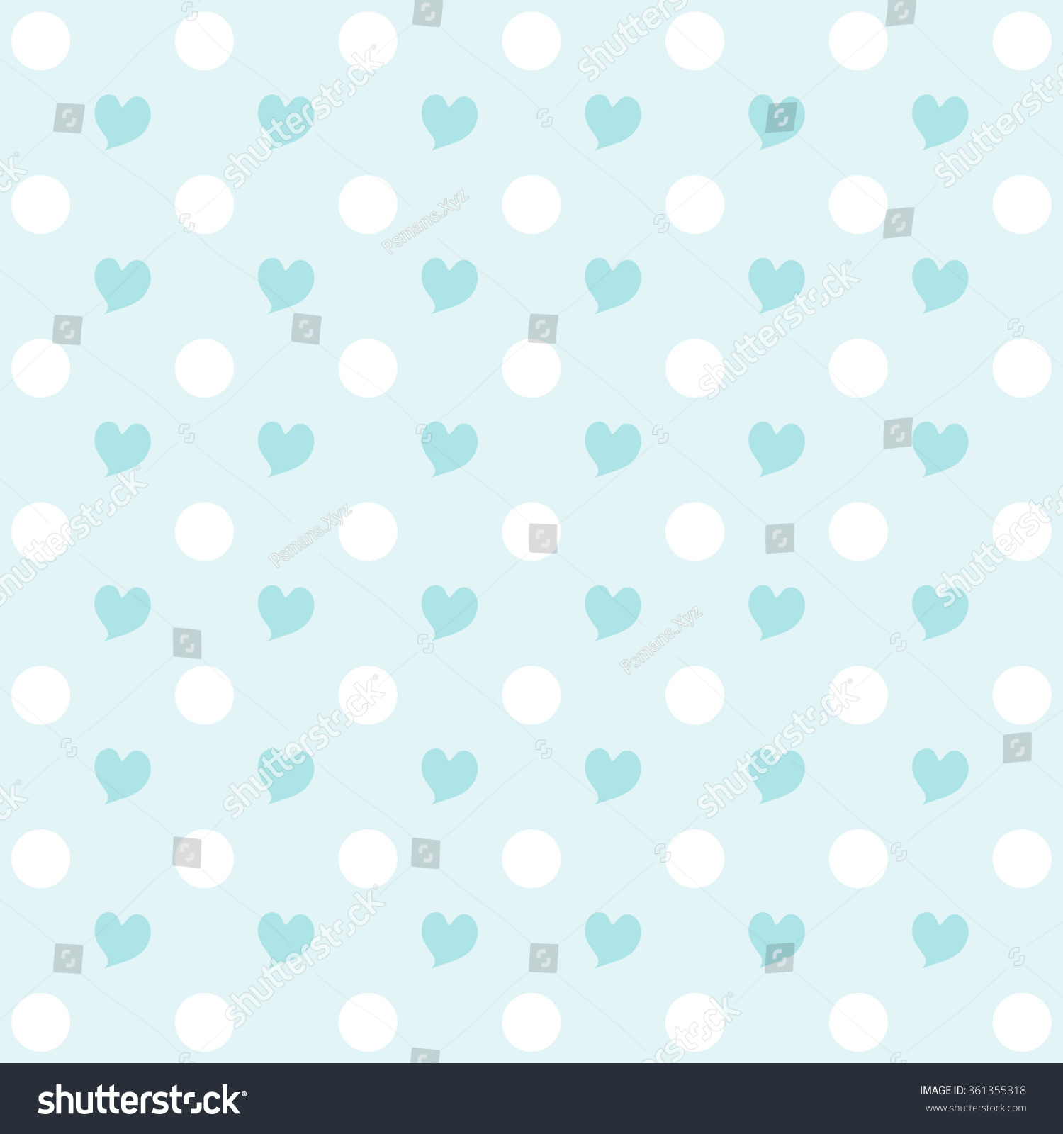 Pastel Blue Heart Pattern White Dot Stock Illustration 361355318 ...