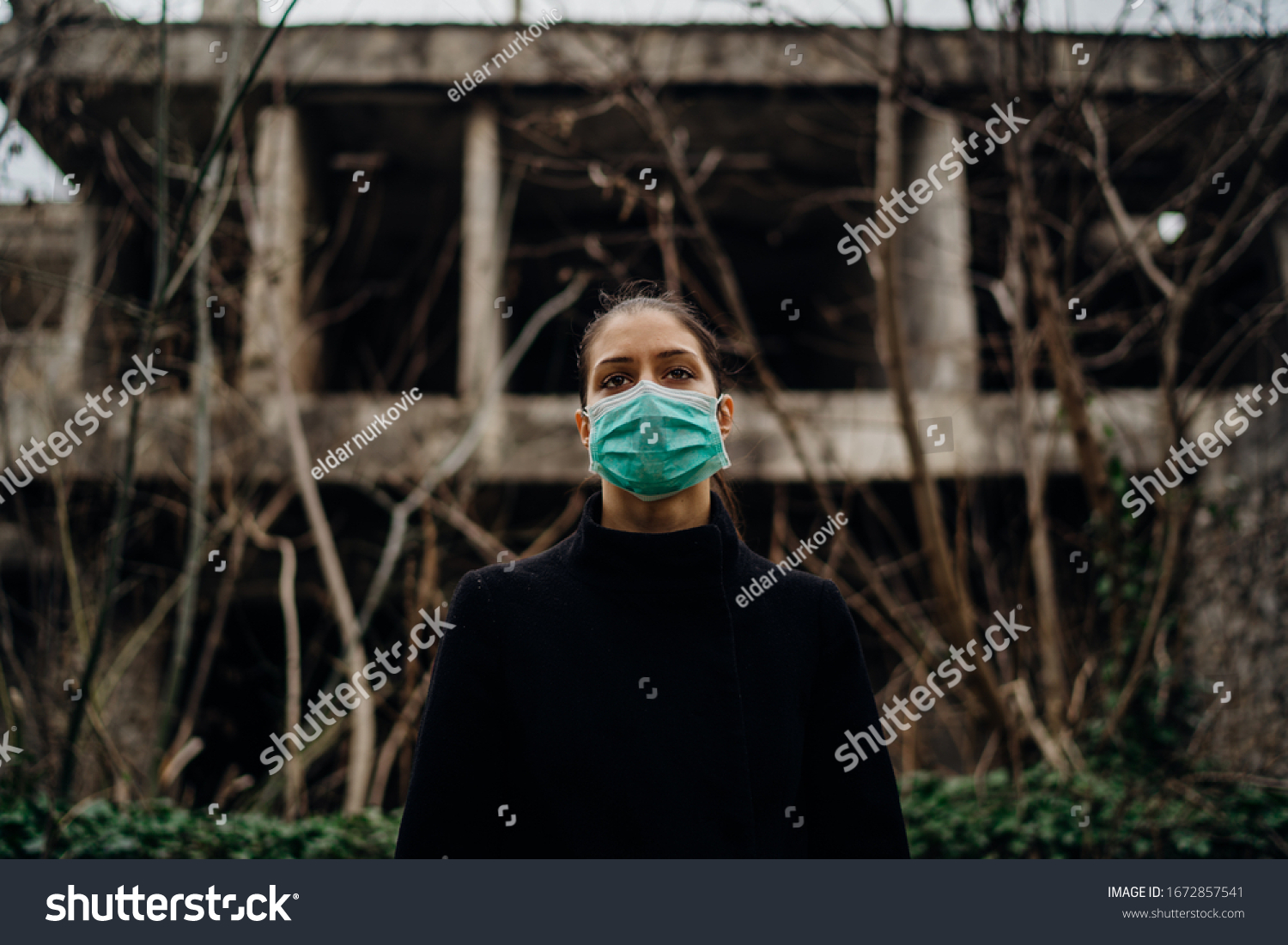 Patient Suffering Infectious Diseasesick Person Maskscared Stock 