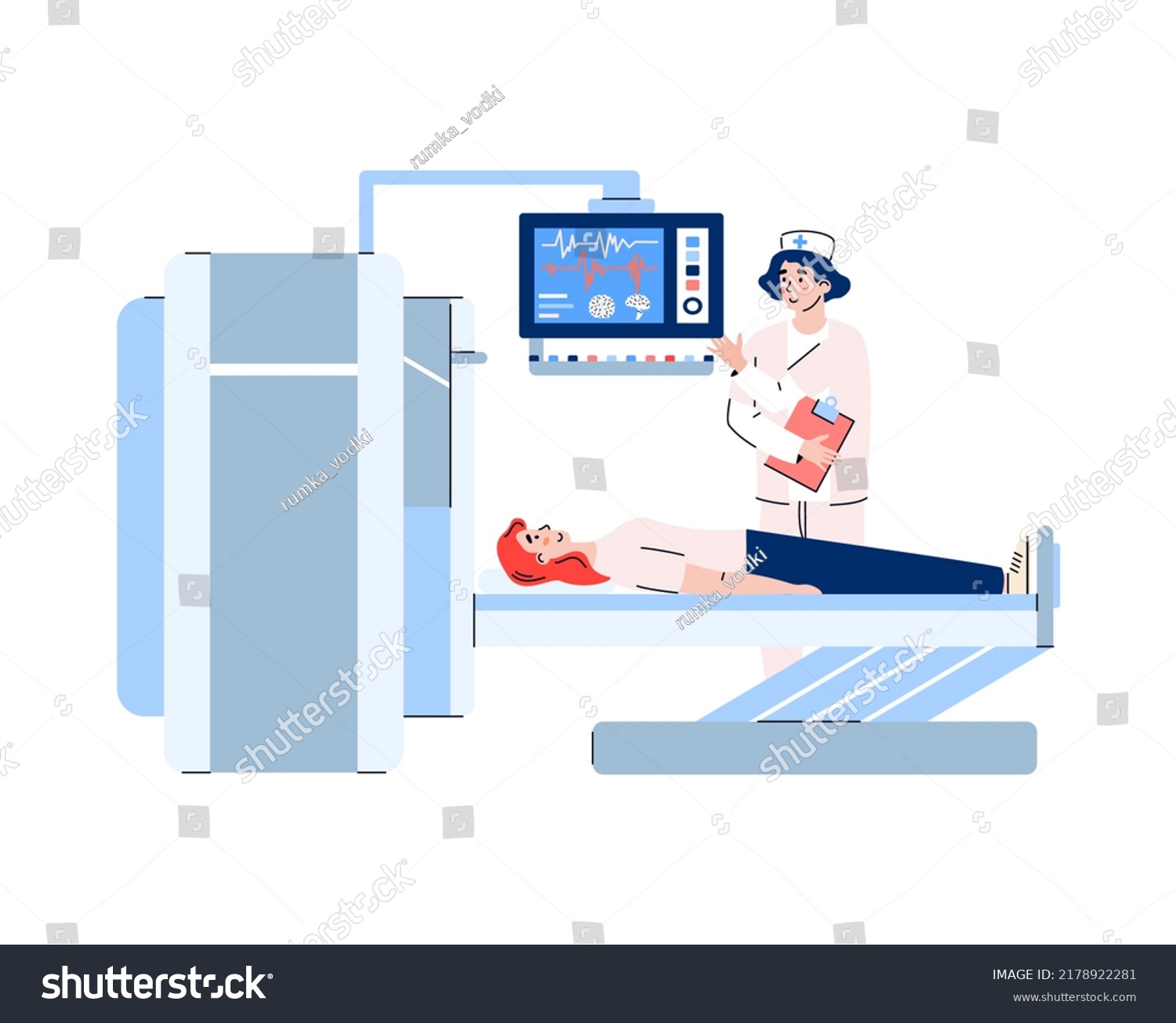 Patient Undergoes Mri Xray Medical Exam Stock Illustration 2178922281