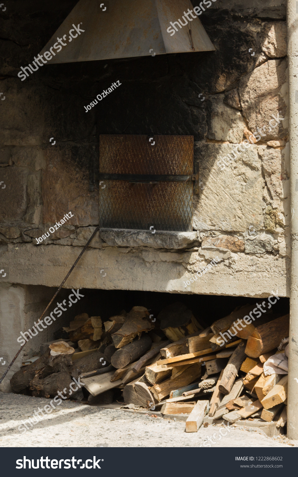 Patio Fireplace Firewood Underneath Rural House Stock Photo Edit