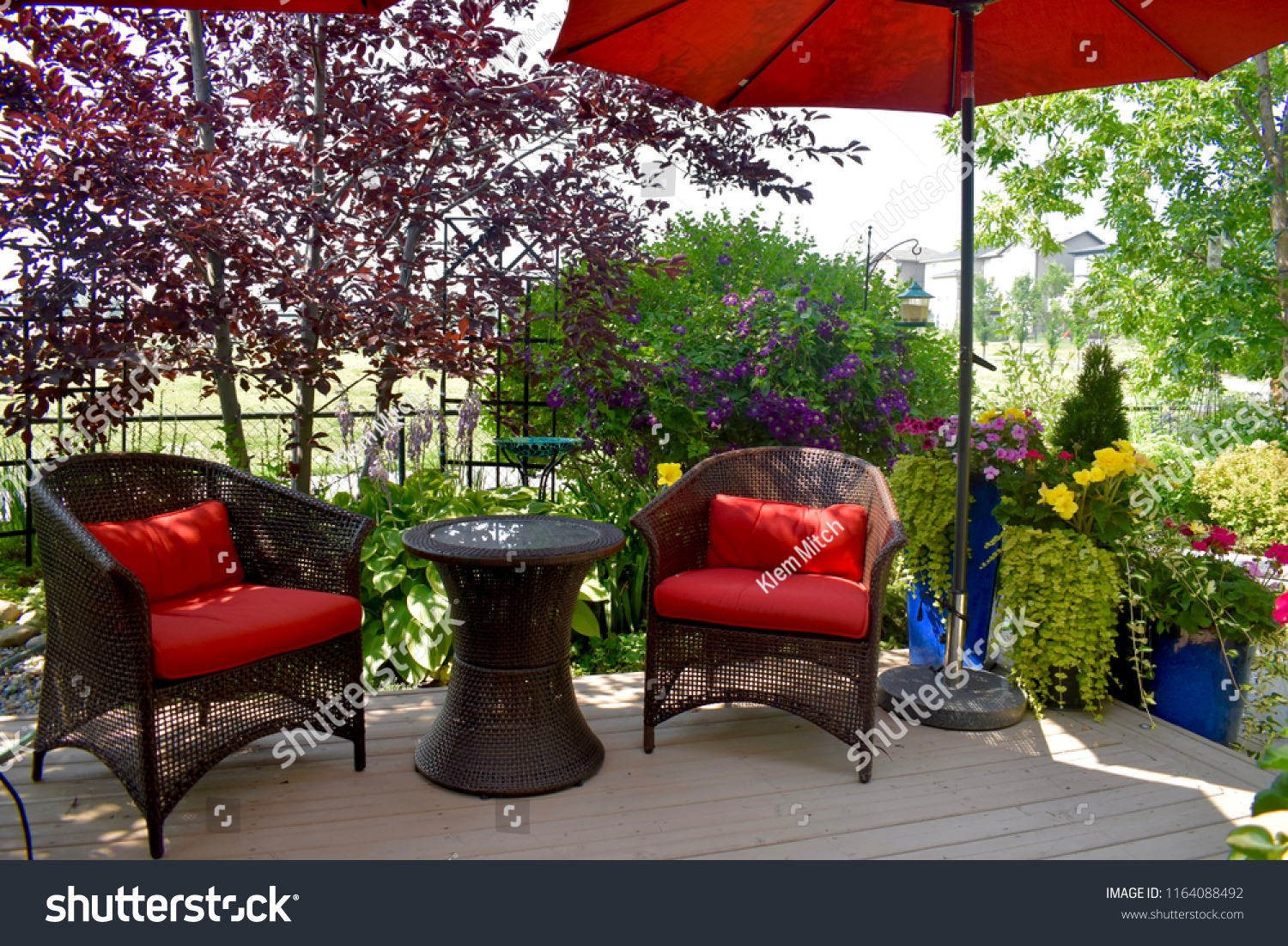 Patio Furniture On Sheltered Deck Under Stock Photo Edit Now 1164088492