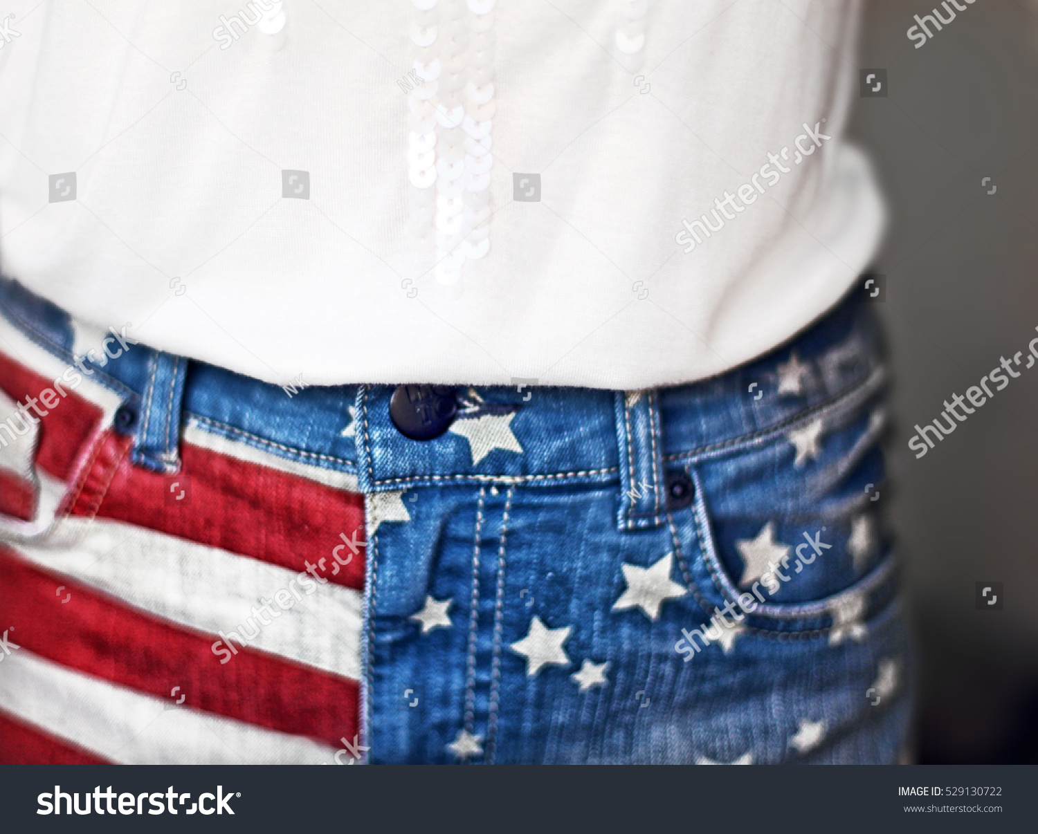 patriotic denim shorts