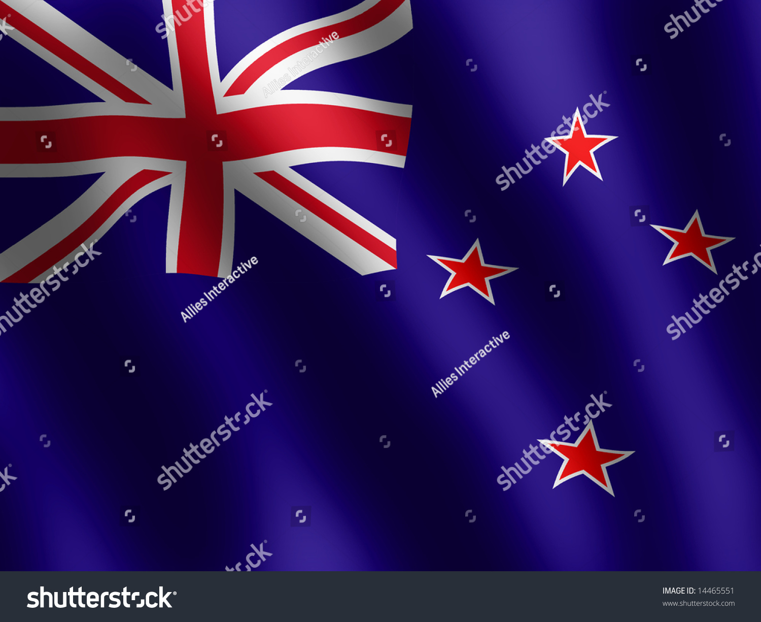 Patriotic Symbol Shiny Flag Of New Zealand, Banner Stock Photo 14465551 ...