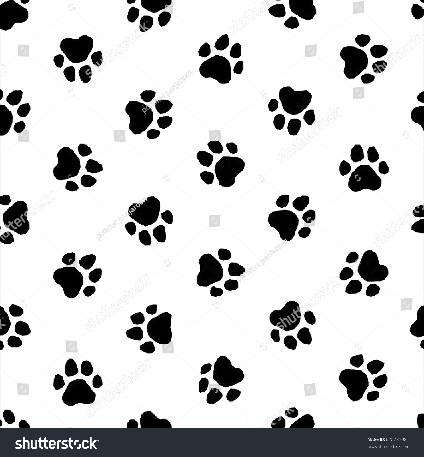 Pattern Foot Animal Dog Foot Background Stock Illustration 620735081