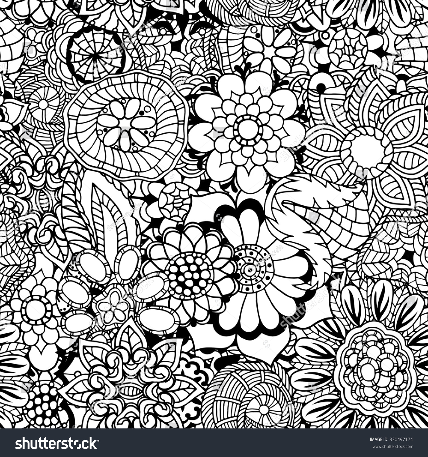 Pattern Coloring Book Ethnic Floral Retro Stock Illustration 330497174 ...