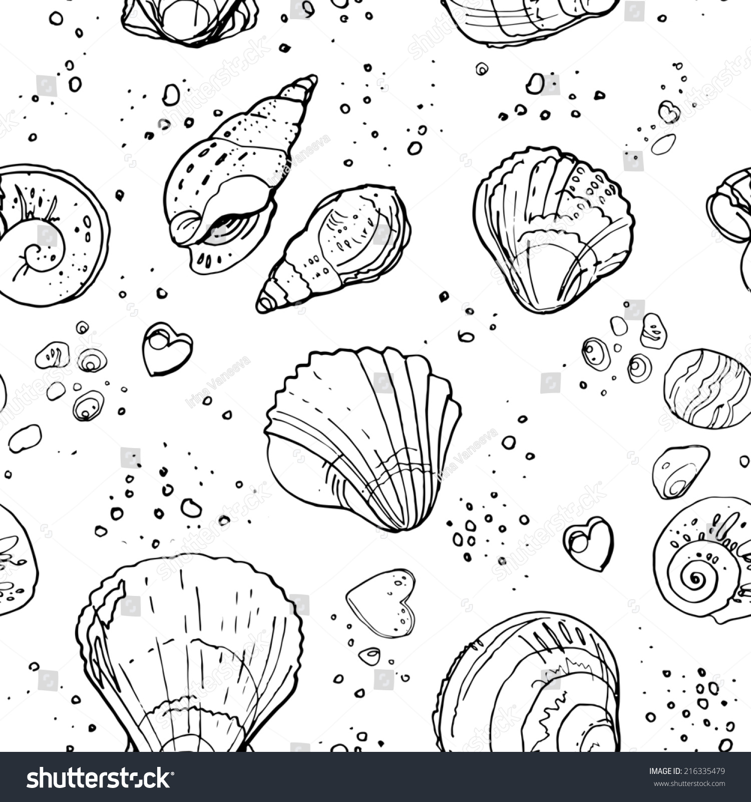 Line Drawing Beach : Seashells on the beach drawing pixshark images