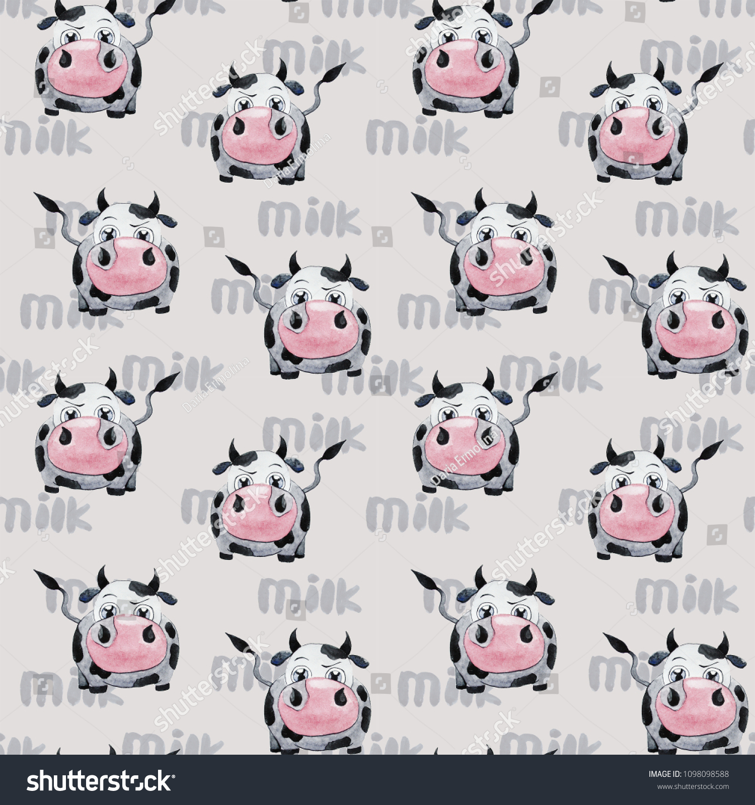 Pattern Cow Milk Stock Illustration 1098098588 | Shutterstock