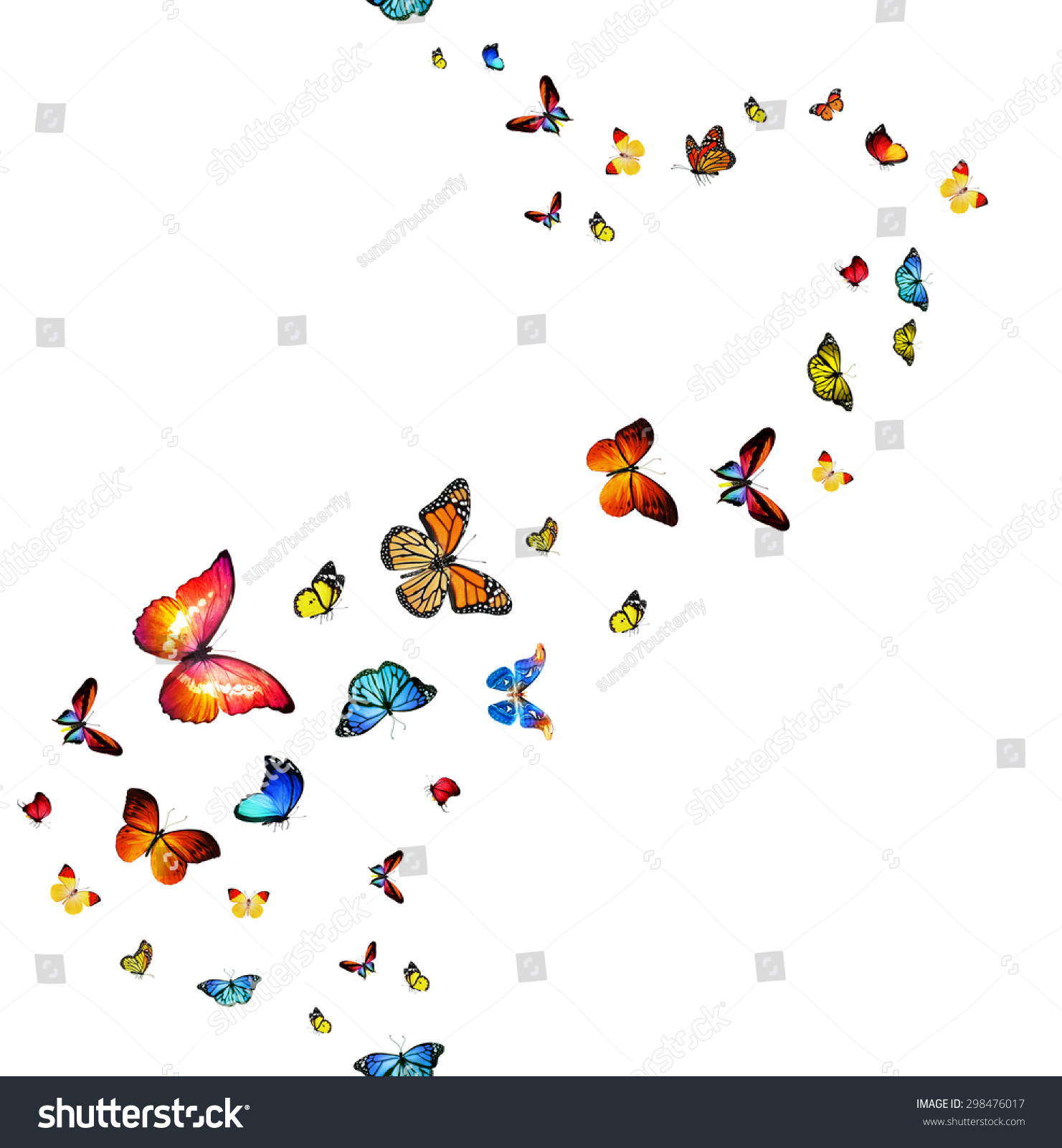 Pattern Flying Butterflies Stock Illustration 298476017 - Shutterstock