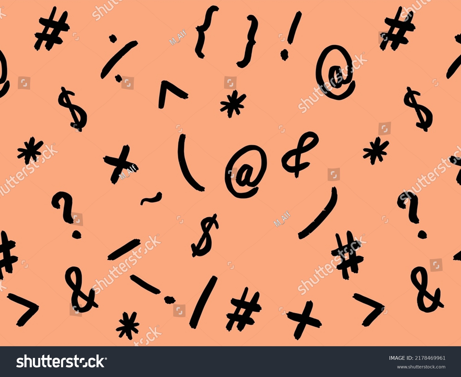 Pattern Image Keyboard Symbols Punctuation Marks Stock Illustration