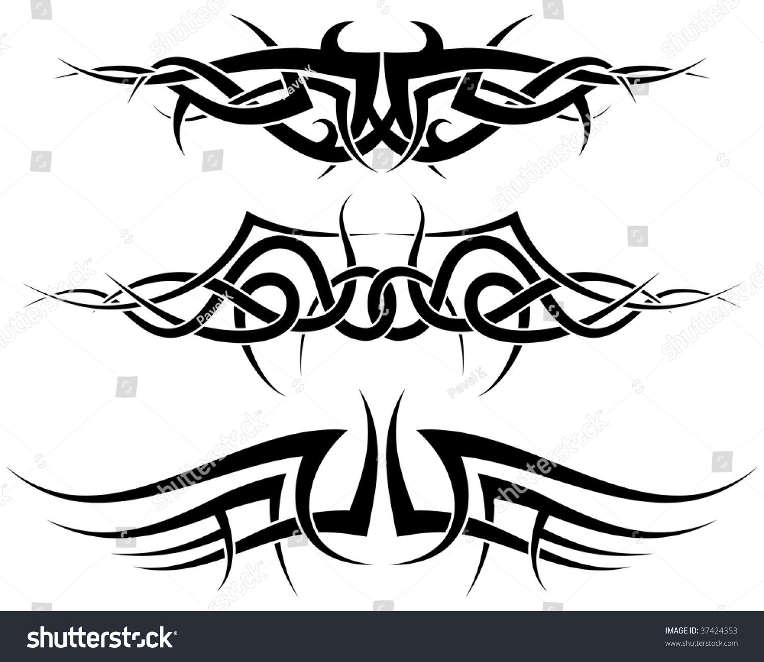 Patterns Tribal Tattoo Design Use Stock Illustration 37424353 ...