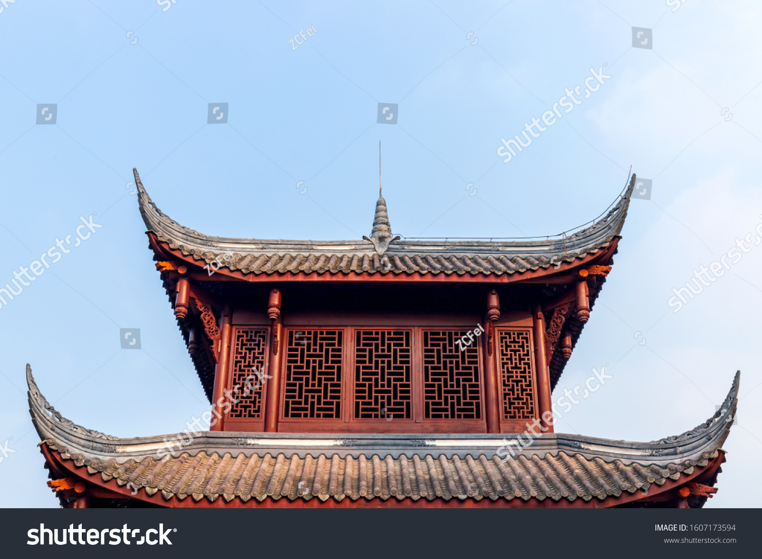 Pavilions Ancient Chinese Architecture Stock Photo 1607173594 Pavilions Ancient Chinese Architecture Stock Photo 1607173594