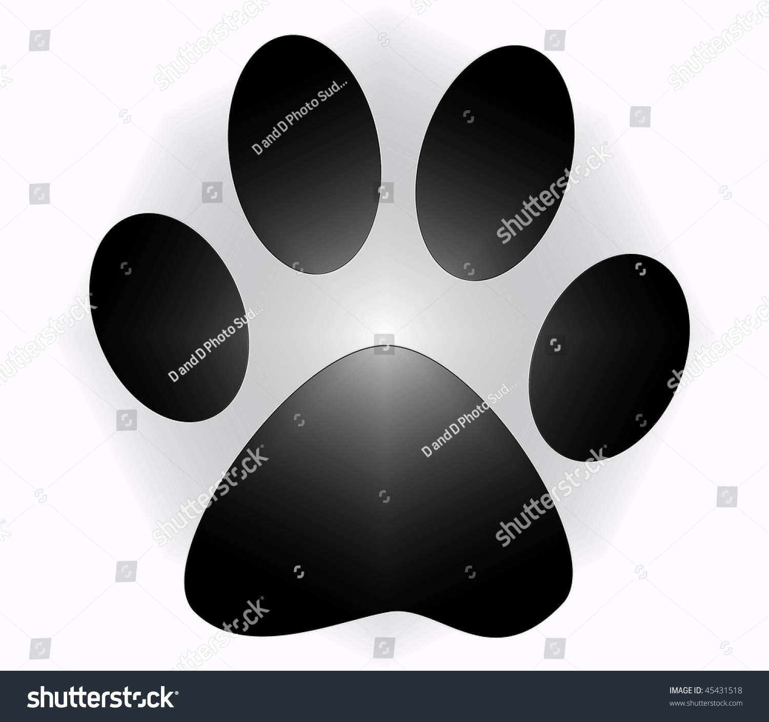 Paw Print Isolated On White Background Stock Illustration 45431518